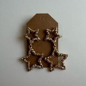 Gold Star Dangle Earrings